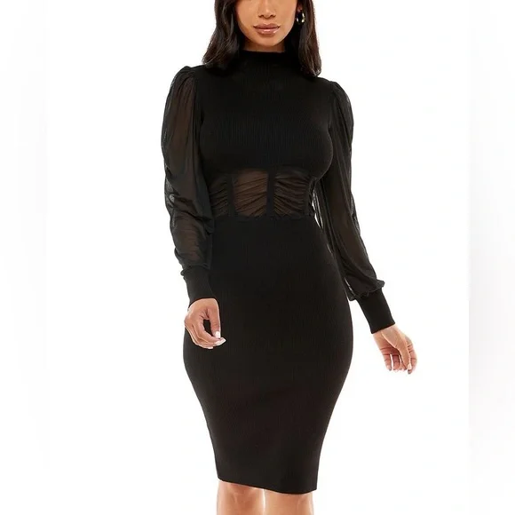 Fashion Nova | Dresses | Almost Famous Juniors Meshtrim Ribbed Sweater Dress Small | Poshmark Fashion Nova | Dresses | Almost Famous Juniors Meshtrim Ribbed Sweater Dress Small | Poshmark
